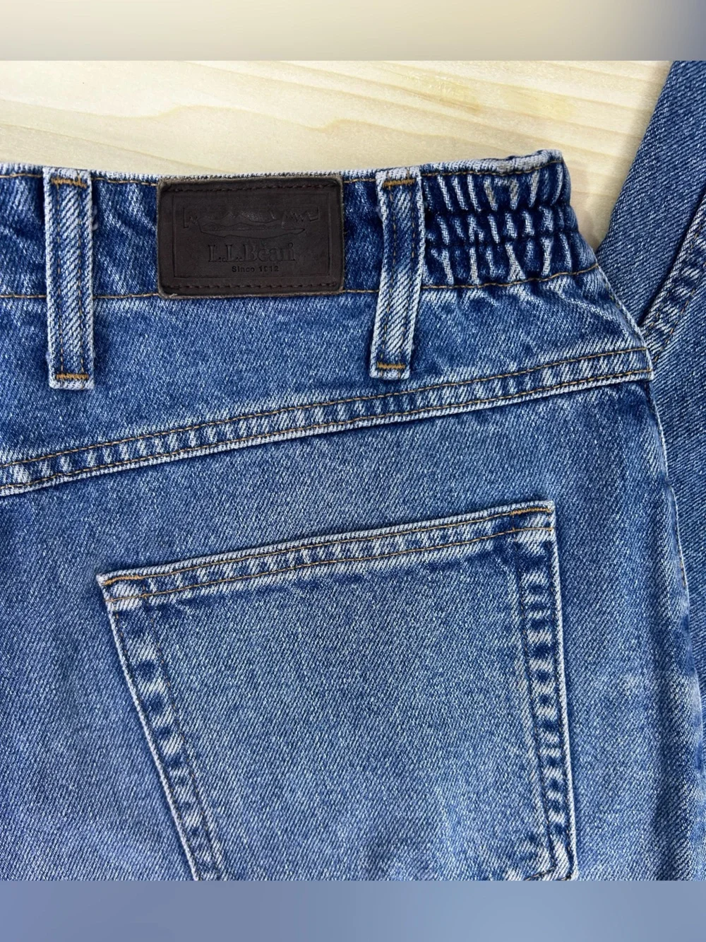 L.L. Bean Double L Comfort Waist Women's Straight-Leg Jeans in Blue Denim